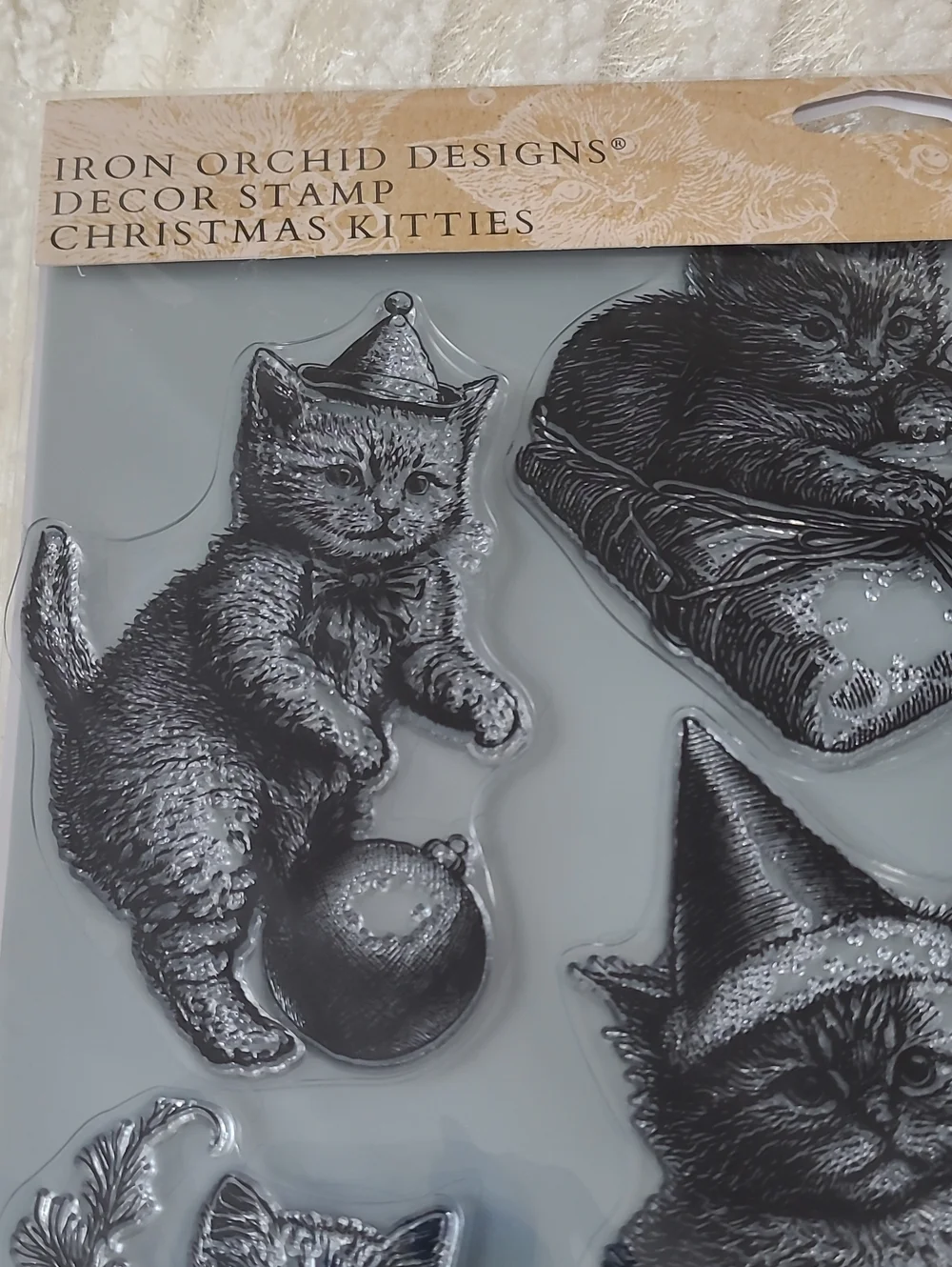 NEW IOD Iron Orchid Designs Christmas Kitties Clear Stamps 12